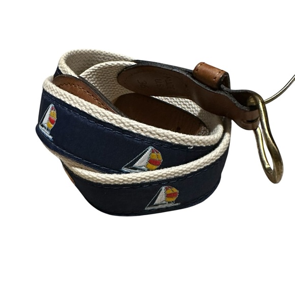 Zep Pro Nautical Themed Men's Belt - Navy and Brown - Picture 1 of 5